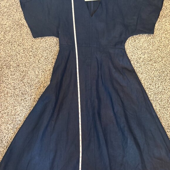 NWT! Banana Republic Navy Maya Linen Midi Dress - Multiple Sizes 🦋 - Picture 8 of 8